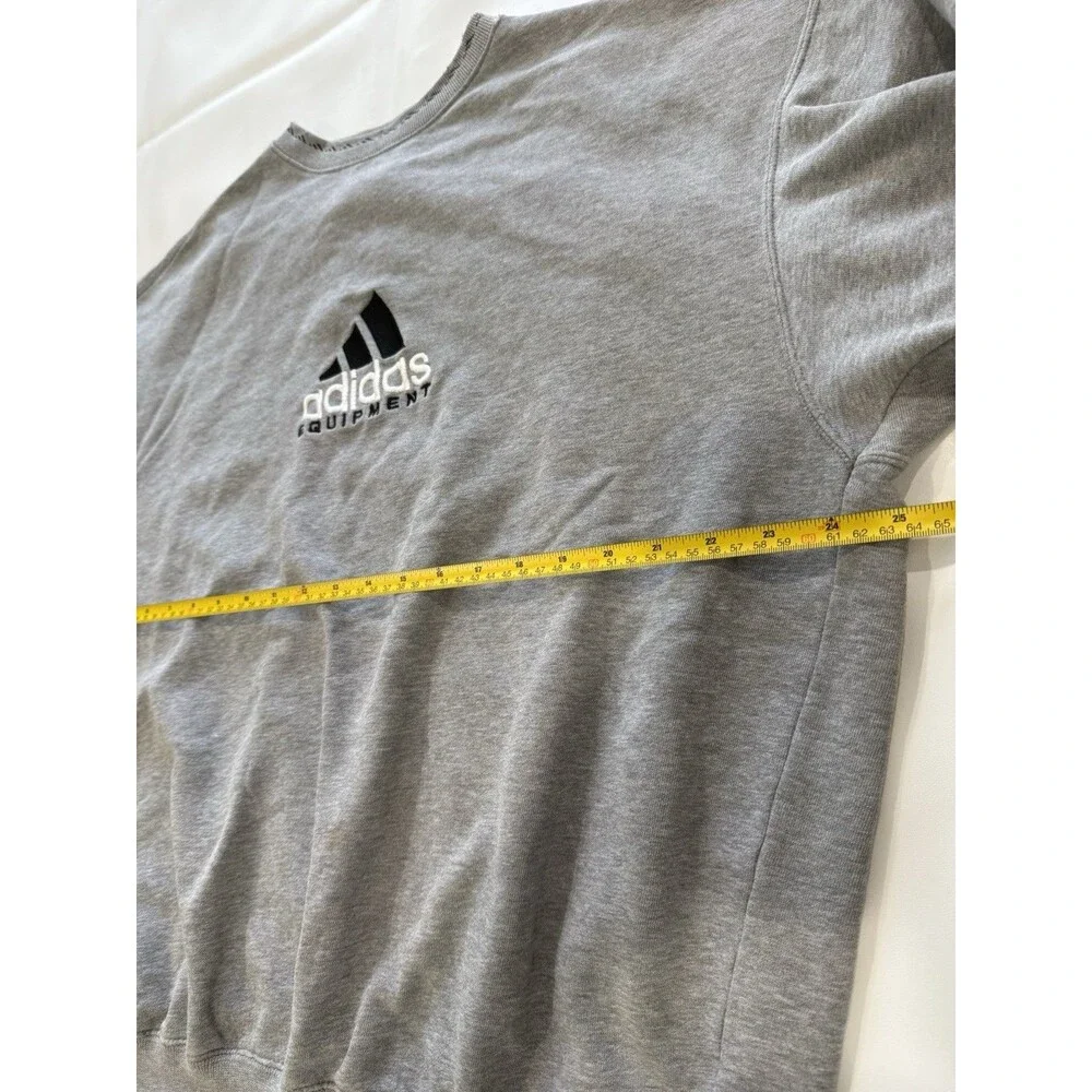 VTG 90s Adidas Equipment Sweatshirt Mens Sz M Gray Mock Neck Fleece EQT